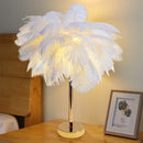 Axyaa Ostrich Feather LED Lamp: Stylish Bedroom Lighting for Home Decor