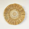 Axyaa Raffia Bead Wood Mirror: Acrylic Decorative Wall Hanging for Bedroom