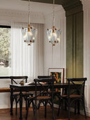Axyaa French Glass Pendant Light: Vintage Copper, Ideal for Bedroom, Study, Dining Room