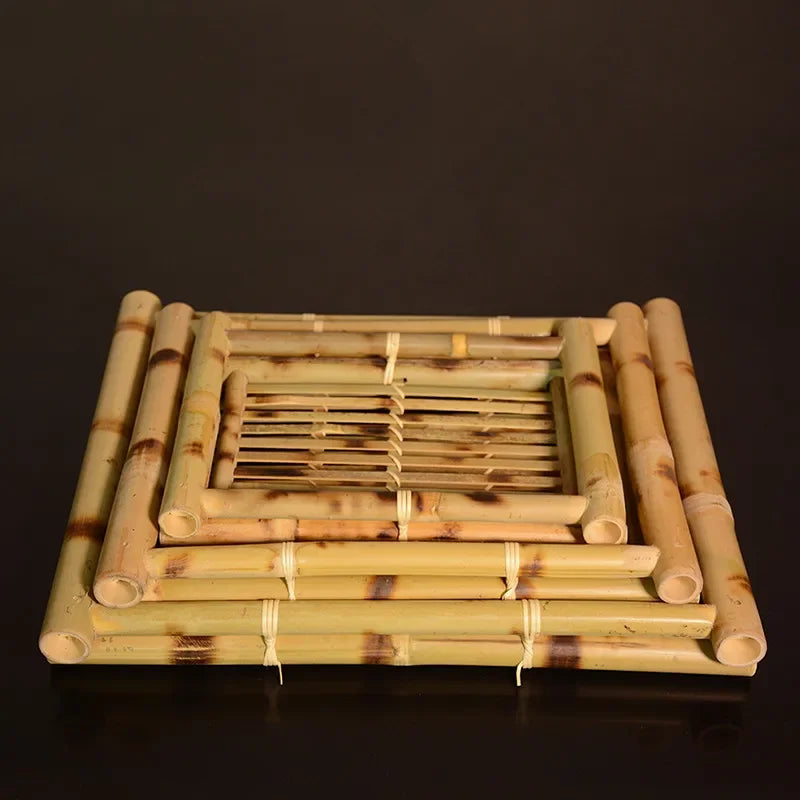 Axya Bamboo Square Plate Tray for Restaurant, Buffet, and Hot Pot