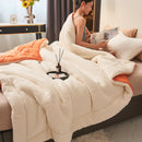 Axyaa Double Layer Milk Fleece Blanket: Cozy Lambswool Design for Autumn Winter