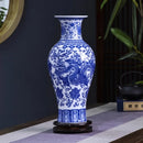 Axyaa Blue & White Ceramic Vase: Elegant Jingdezhen Porcelain Ornaments