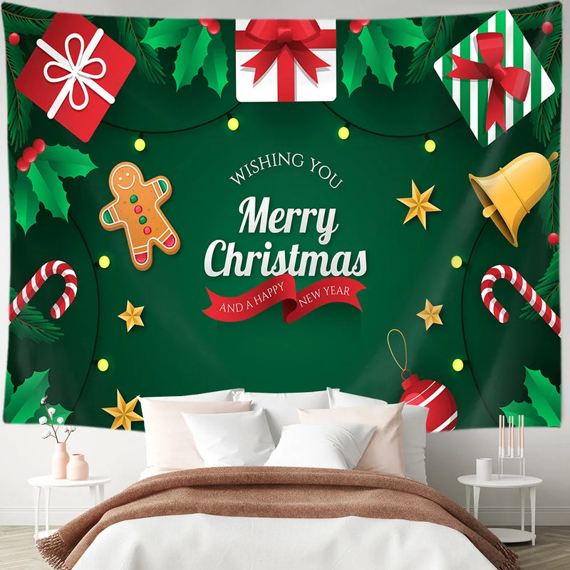 Axyaa Christmas Tapestry: Festive Holiday Party Decoration for Home Living Room Bed