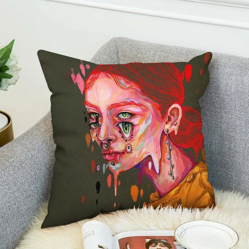 Axyaa 40x40 Jane Koluga Art Pillow Cover for Home Decor and Car Sofa Fall Theme