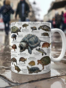 Axyaa Turtle Atlas Mug - Vintage Botanical Illustration, Microwave Safe Coffee Cup
