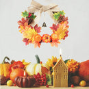 Axyaa Autumn Maple Leaf Wreath with Bell & Pumpkin Garland for Door Ornaments