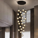 Axyaa Crystal Chandelier Stair Pendant Living Room Lighting