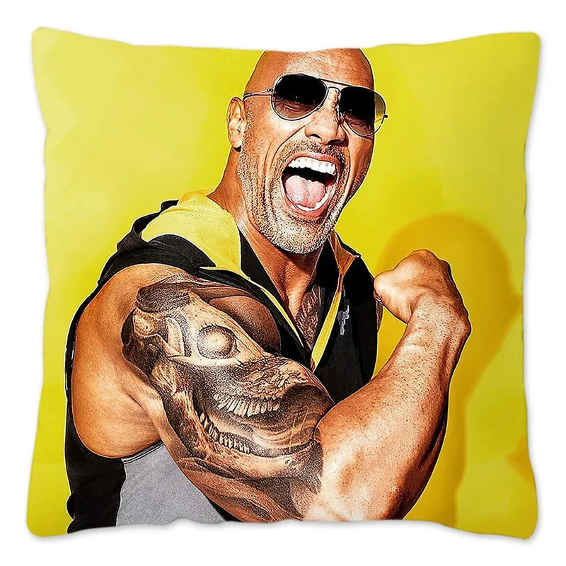 Dwayne Johnson Rock Face Cushion Cover for Sofa by Axyaa - Home Decor Pillowcase