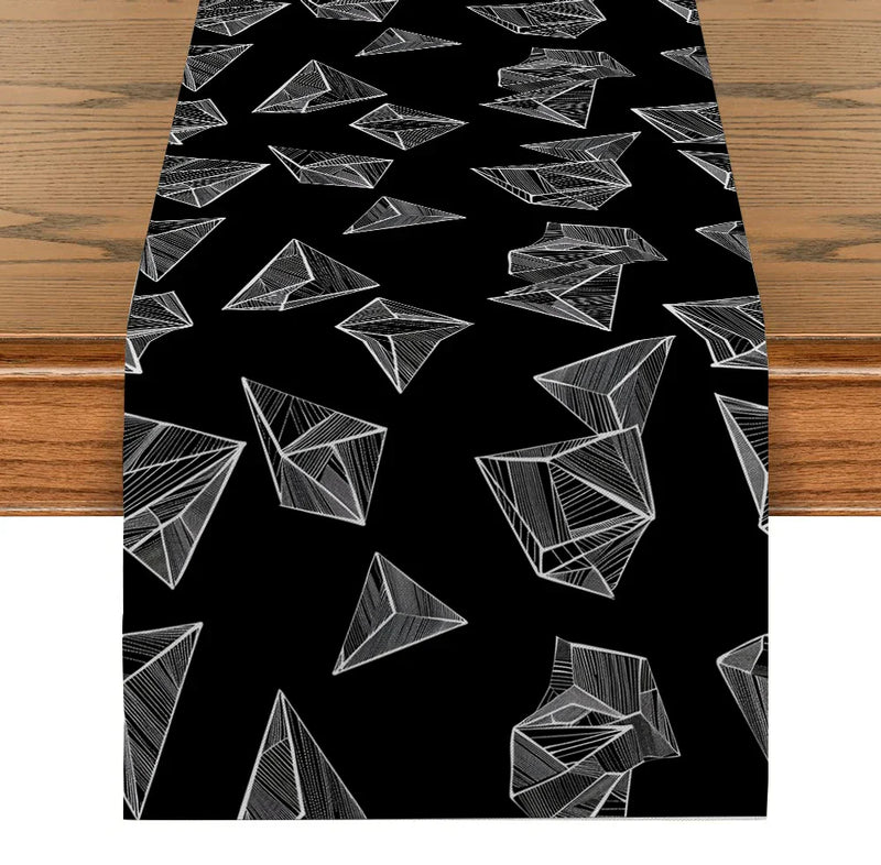 Axyaa Geometric Lines Table Runner for Modern Home Dining Decoration