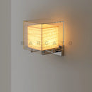 Axyaa Nordic Wall Lamp: Rice Paper & Glass Sconce Light, Modern Design for Bedroom