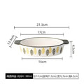 Axyaa Ceramic Oval Baking Dish Pan with Handle - Kitchen Roasting Lasagna and Cheese Pan