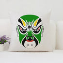 Axyaa Beijing Opera Face Changing Pillow Case 45x45cm for Sofa & Car Decoration