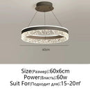 Axyaa LED Crystal Pendant with Black & White Ring Design for Modern Minimalist Home Lighting