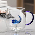Axyaa Glass Handle Cartoon Animal Mug - High Borosilicate Juice Cup