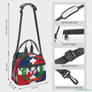 Axyaa Dominican Republic Flag Insulated Lunch Bag for Work, School, and Picnics