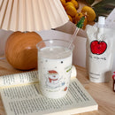 Axyaa Snowman Glass Cup 400ml - Cute Christmas Gift, Winter Water Cup for Hot Drinks