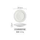 Axyaa White Ceramic Plate Line Texture Steak Pasta Serving Dessert Snack Plate