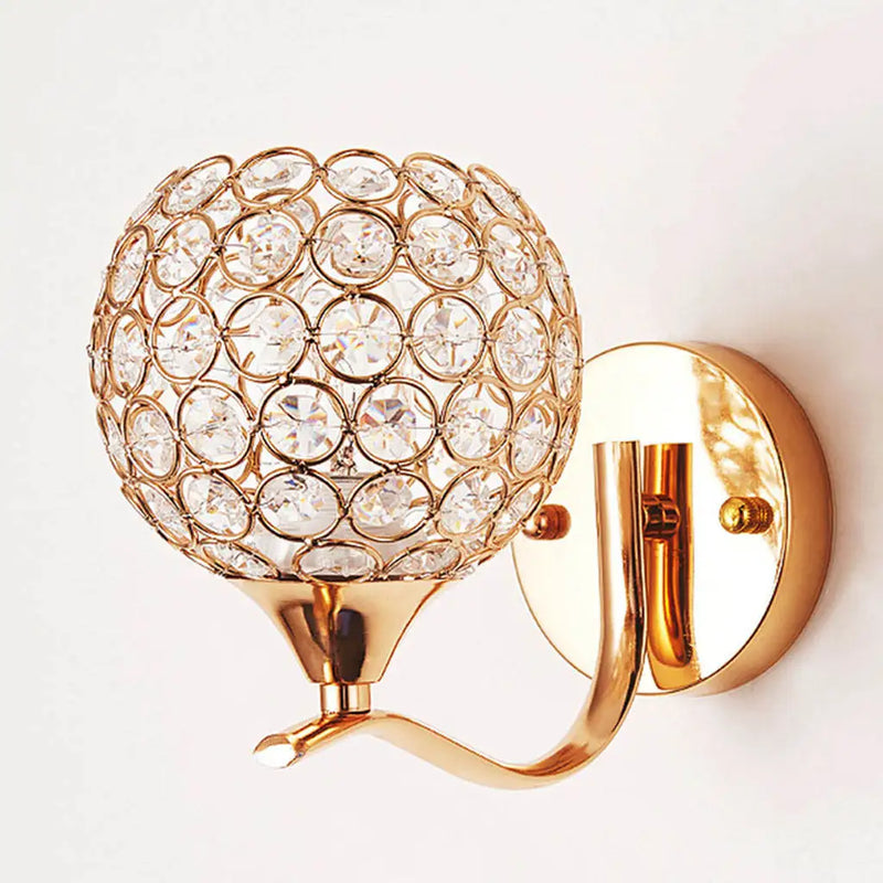 Axyaa Crystal Wall Sconce: Elegant Bedroom Bedside Light