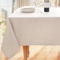 Axyaa Waterproof Faux Linen Rectangle Tablecloth for Kitchen & Dining