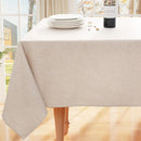 Axyaa Waterproof Faux Linen Rectangle Tablecloth for Kitchen & Dining