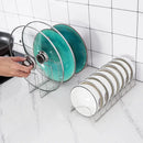 Axyaa Stainless Steel Dish Drainer Rack Kitchen Organizer Bowl Holder Pot Lid Shelf