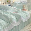 Axyaa Korean Princess Seersucker Bedding Queen Size Double Sheets Sets