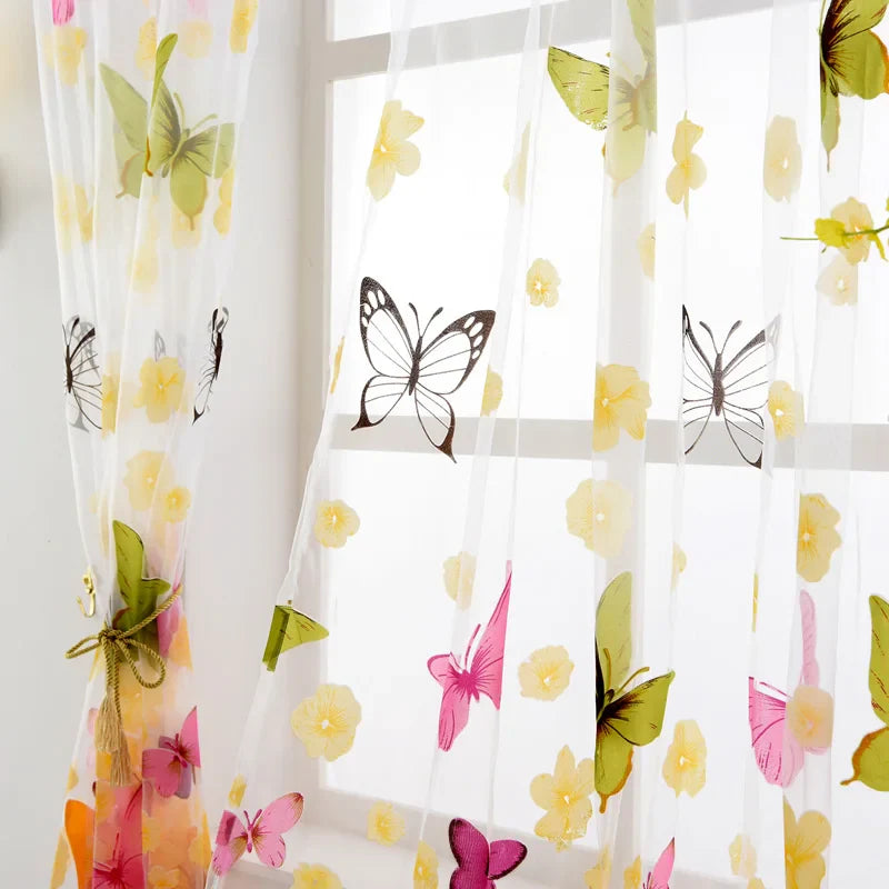 Axyaa Sheer Tulle Curtain Drapes for Home Living Room Decoration