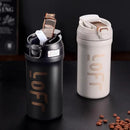 Axyaa 600ml Stainless Steel Coffee Mug With Straw & Vacuum Insulation