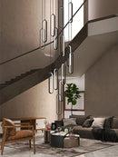 Axyaa Oval Nordic Chandelier for Villa Living Room Dining Bedroom Stairs