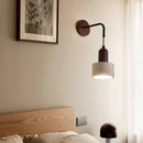 Axyaa LED Wall Lights Bathroom Decor Pull Chain Switch Black Iron Yellow Travertine