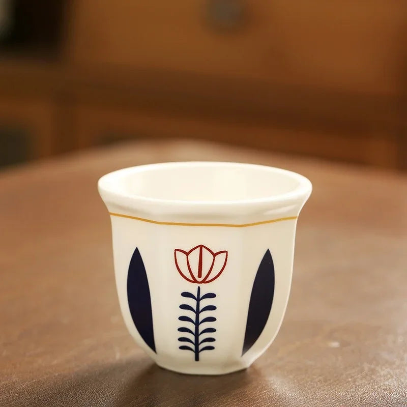 Axyaa Art Flower Espresso Cups - Set of 2