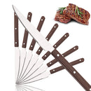 Axyaa Stainless Steel Steak Knife Set with Wooden Handles