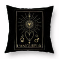 Axyaa Tarot Black Pillowcase 45x45cm for Home Decor and Living Room