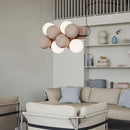 Axya Luxury Flannelette Ball Chandelier for Silent Wind Restaurant and Villa