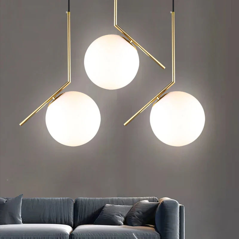 Axyaa Brass Rod Pendant Light for Living Room, Cafe, Kitchen - Modern Nordic Lighting