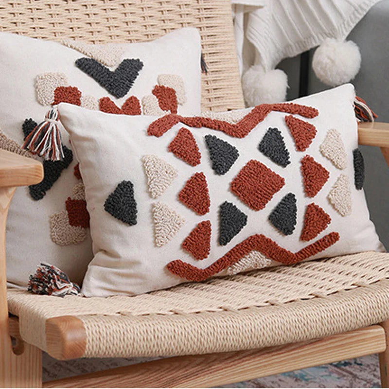 Axyaa Tufted Plush Tassels Cushion Cover for Stylish Home Decor