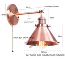 Axyaa Pink Retro LED Wall Light Fixture Industrial Vintage Iron Ambient Luminaire