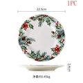 Axyaa Ceramic Christmas Dinner Plate - Round Underglaze Color Design