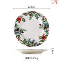 Axyaa Ceramic Christmas Dinner Plate - Round Underglaze Color Design