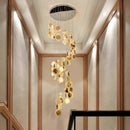 Crystal Chandelier Stair Pendant Lamp Living Room Lighting Axyaa