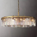 Axyaa Gold Black Metal LED Pendant Chain Crystal Suspension Lamp