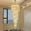 Axyaa Modern Gold Crystal Chandelier LED Lighting Fixture