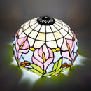 Axyaa 12" Handcrafted Purple Calla Lily Stained Glass Lampshade