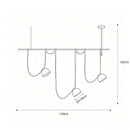 Axyaa LED Belt Chandelier for Dining and Bar Decor