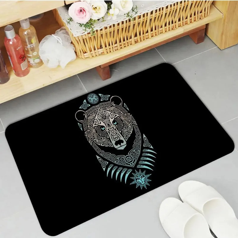 Axyaa Viking Pattern Symbol Floor Mat for Home Decoration