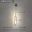Axyaa LED Pendant Chandelier, Modern Minimalist Gold Black Hanging Lamp