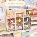 Axyaa Kawaii Plastic Desk Organizer Transparent Storage Box Pen Holder