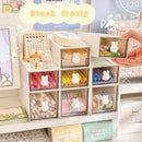 Axyaa Kawaii Plastic Desk Organizer Drawer Transparent Pen Holder for Home School