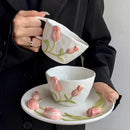 Axyaa Ceramic  Tulip Cup Set for Afternoon Tea and Coffee Mug