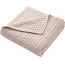 Axyaa Summer Waffle Plaid Cotton Bed Blanket in Green Pink Color